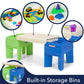 Simplay3 In-And-Out Sand And Water Sensory Activity Table For Toddlers, Kids All-Purpose Table With Lid And Built-In Storage, Bl