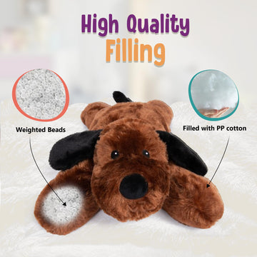 Cuddle Buds Weighted Dog Stuffed Animal - 20" Plush, 5lbs, Soft Polyester, Ideal for Sensory Needs, Model CB-WD01, Dog Color