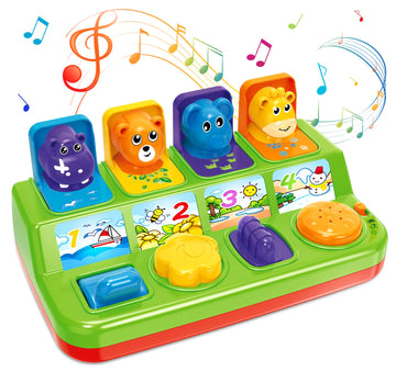 Baby Toys For 6 7 8 9-12 Months, Musical Pop-Up Cause And Effect Toys With Light & Music For 12-18 Months,Early Learning Educational Toys For Toddlers 1-3 Year Old, Ideal Gifts For Babies Boys Girls
