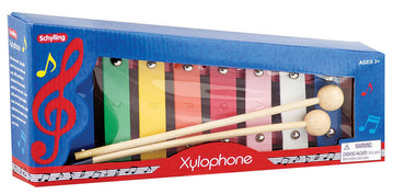 Schylling Wooden Xylophone - Colorful Kids Instrument - Includes Wooden Mallets And Embossed Metal Keys - Ages 3 And Up