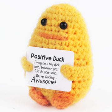 Funny Gifts Women Positive Emotional Support Crochet Valentine Plush Animals Nuggets Partner Cute Birthday Positive Duck With Ca