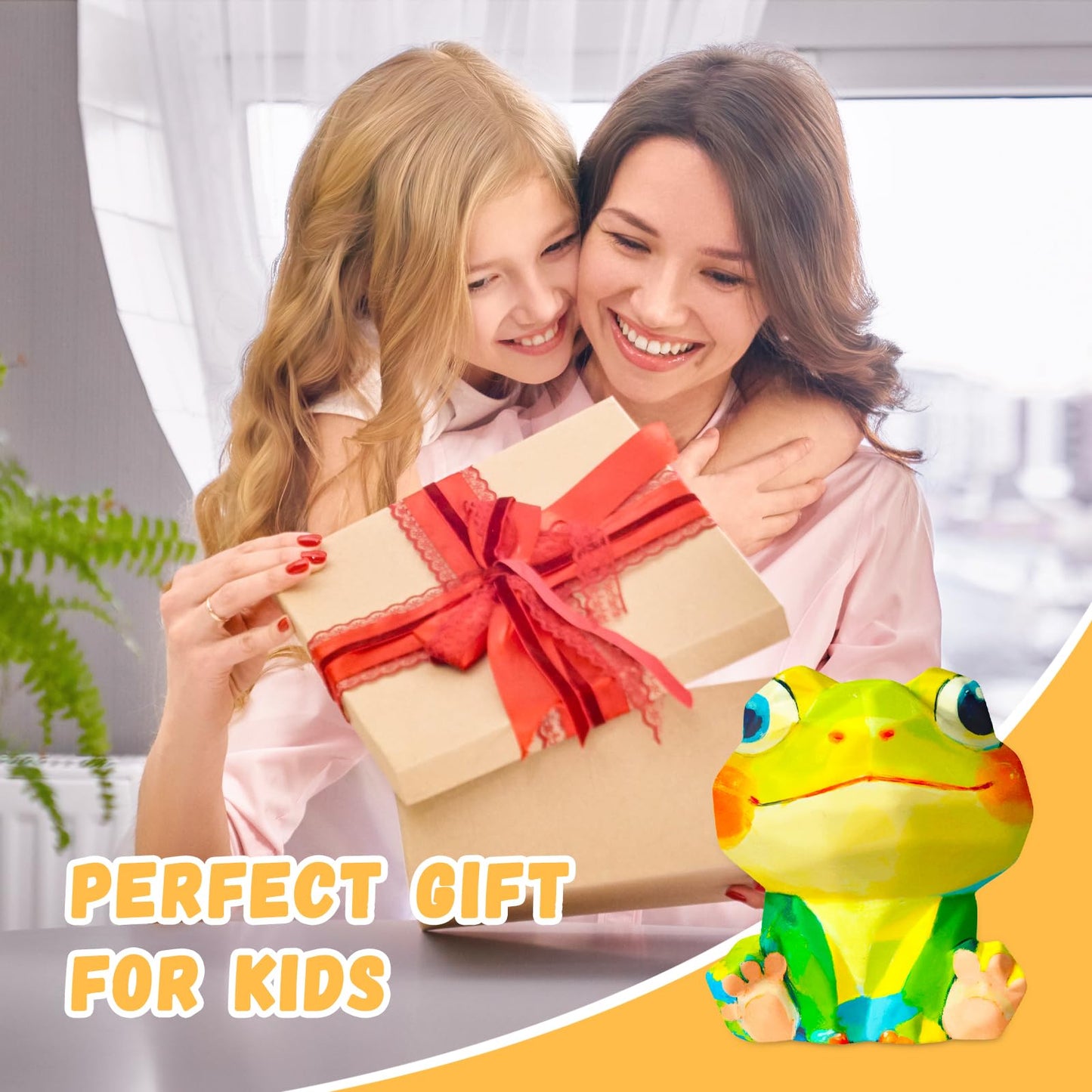 Paint Your Own Frog Lamp Kit, Art Supplies Arts and Crafts for Kids Ages 8-12, Crafts for Kids Ages 4-8, DIY Frog Night Light, C