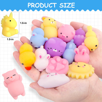 Pokonboy 30 Pcs Squishies Mochi Toys, Mini Kawaii Squishy Animals Squeeze Stress Relief Toys Easter Basket Stuffers Easter Theme Party Favors Easter Egg Filler For Kids