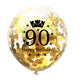SHUNTAI 90th Birthday Balloons - Gold and Black Latex Confetti, 12 inch, 15 Pieces, Happy 90 Year Old Anniversary Party Decor