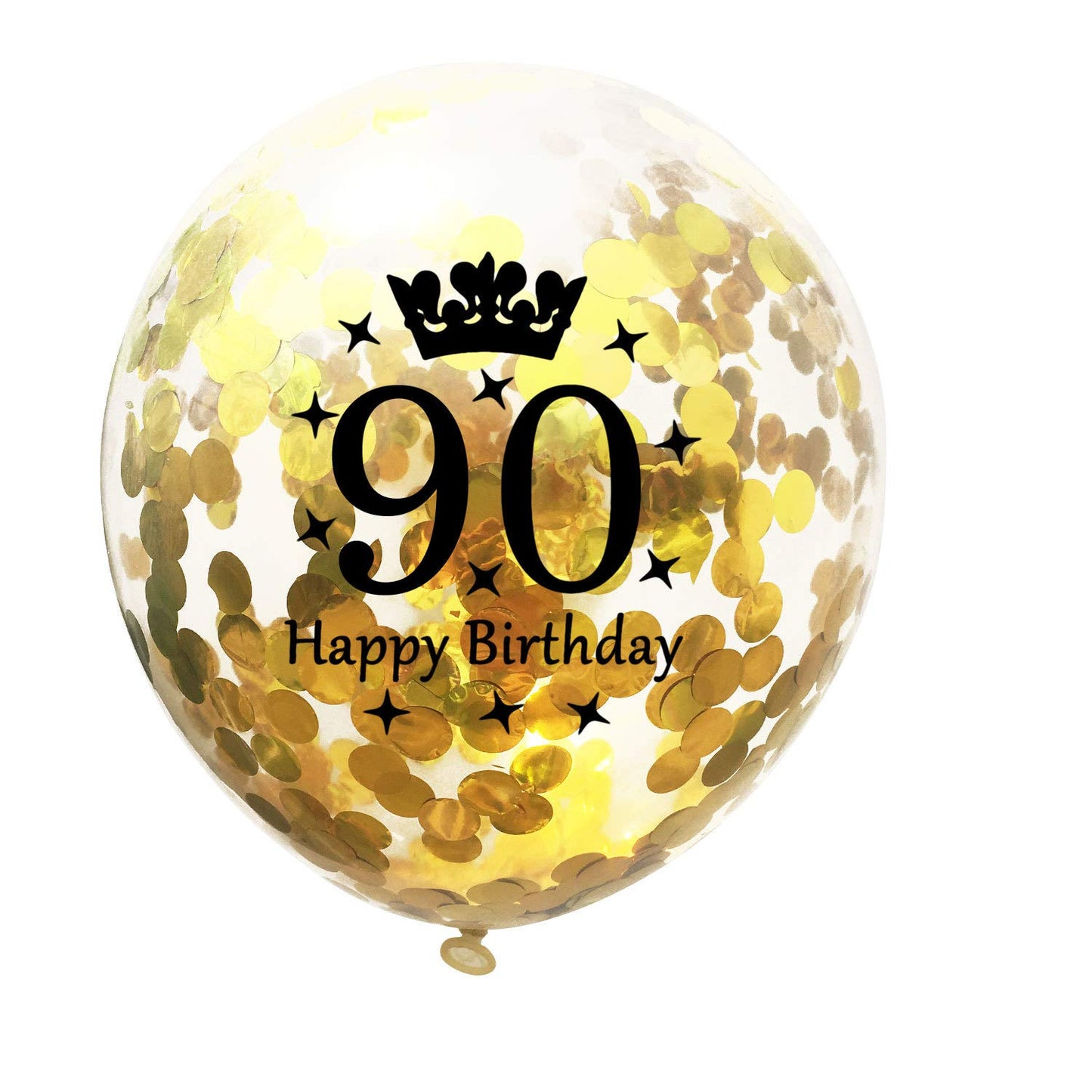 SHUNTAI 90th Birthday Balloons - Gold and Black Latex Confetti, 12 inch, 15 Pieces, Happy 90 Year Old Anniversary Party Decor