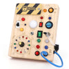 Busy Board ?Plus Version? with 23 LED Light Montessori Toy for 1+ Year Old Engaging Sensory Board for Fine Motor Skills Gifts & Travel Toys for Toddlers 1-3