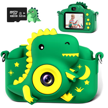 Kids Camera, Dinosaur Toddler Digital Camera For Ages 3-12 Boys Girls Childrens, Christmas Birthday Gifts, Selfie 1080P Hd Video Camera For 3 4 5 6 7 8 9 Years Old Boys Girls Toys Gifts