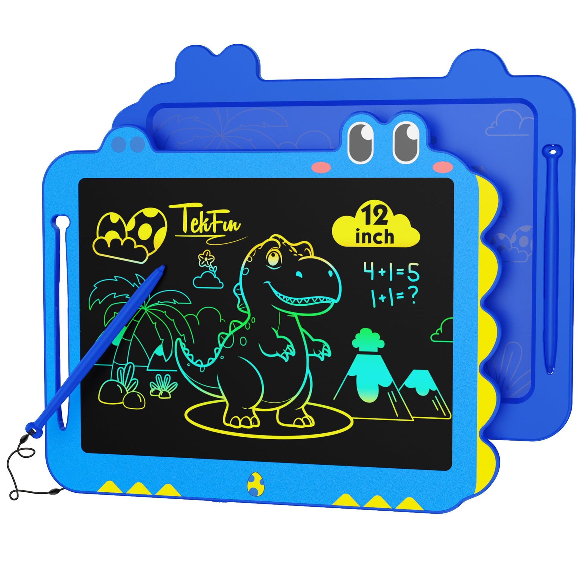 TEKFUN LCD Writing Tablet for Kids, 12 Inch Doodle Board for Toddlers, Colorful Drawing Tablet, Reusable Electronic Pads Educati