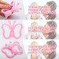 Baby Teething Toys, Butterfly Design Teether Pain Relief Toy For Newborn Babies, Freezer Safe Neutral Shower Gift, Soft Textured
