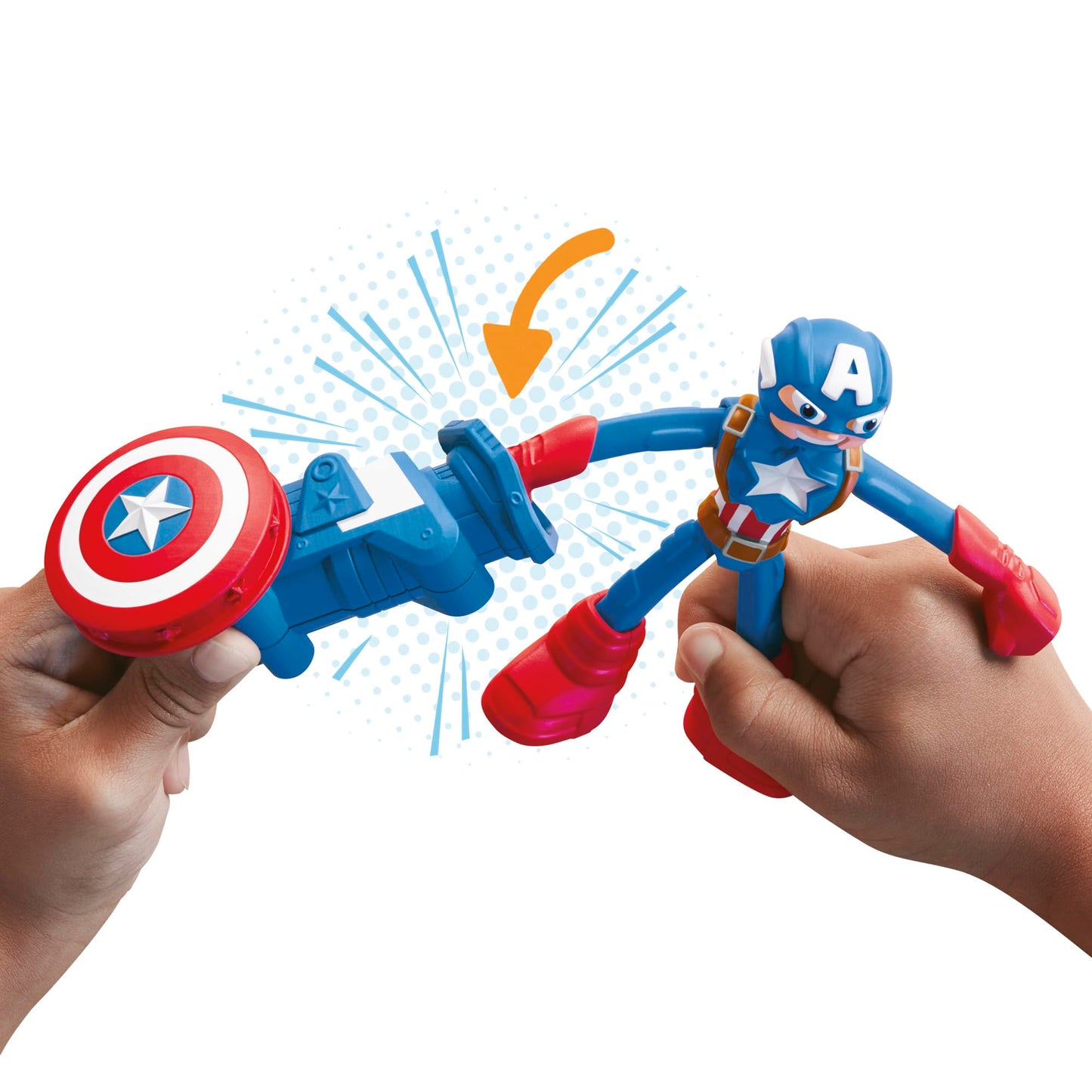 Play-Doh Marvel Captain America Stamping Shield with Bendy Action Figure, Imagination Toys for 4 Year Old Boys and Girls and Up