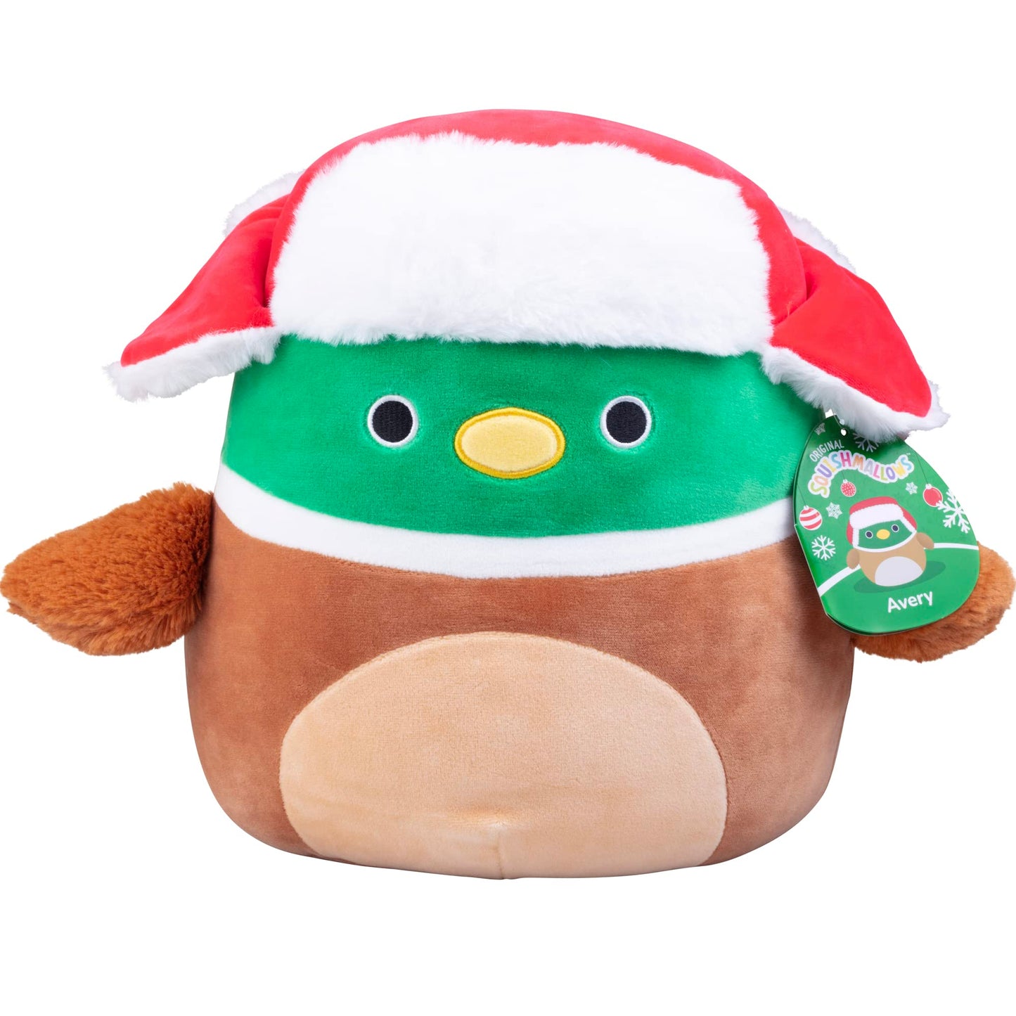 Squishmallows Original 10-Inch Avery The Mallard - Official Jazwares Winter Plush - Collectible Soft & Squishy Duck Stuffed Animal Toy - Add To Your Squad - Gift For Kids, Girls & Boys