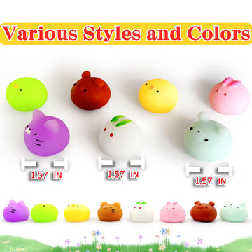 6 Pcs Mochi Squishy Toys For Kids Party Favors, Mini Round Animals Toys Kawaii Squishies For Classroom Prizes, Easter Basket And