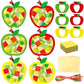 Qyeahkj 36 Set Thanksgiving Apple Suncatchers Crafts for Kids DIY Autumn Window Tissue Paper Craft Kit Hanging Decor for Classro