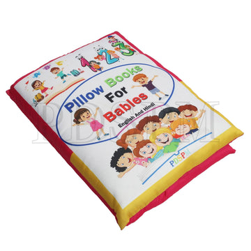 Pdspm Learning Cushion Pillow Book For Kids With 2 Languages Learn - English And Hindi,Toddler Pillow, Soft Cloth Book Baby Pill