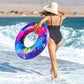 Parentswell 6Pcs Big Pool Floats Tubes: Inflatable Pool Floats Swimming Rings With Beach Balls - Brightly Colored Pool Floaties