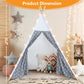 Senodeer Teepee Tent For Kids Indoor - Kids Tee Pee Tent With Light & Flag, Cotton Foldable Toddler Teepee Outdoor, Sleepover Pa