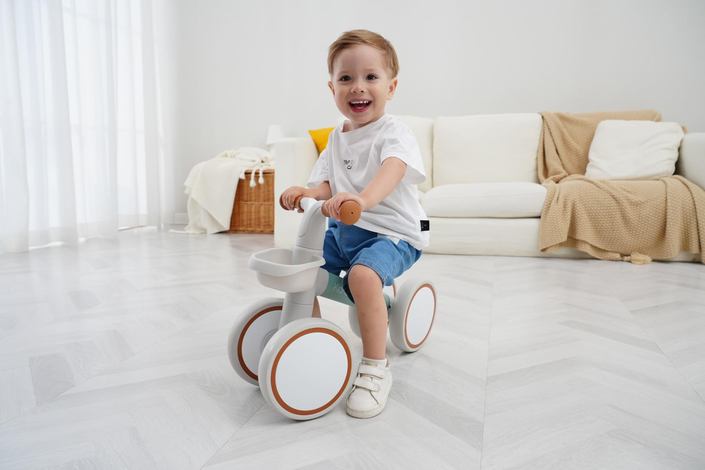 KidRoller Kids Balance Bikes for 1 Year Old Boys and Girls, 12-36 Months Toddler Ride-on with Adjustable Seat and a Front Baske