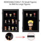 Verani Action Figure Display Case - Wall Mount Wood Cabinet For Minifigures Action Figures - Lockable Black Lock With Real Glass