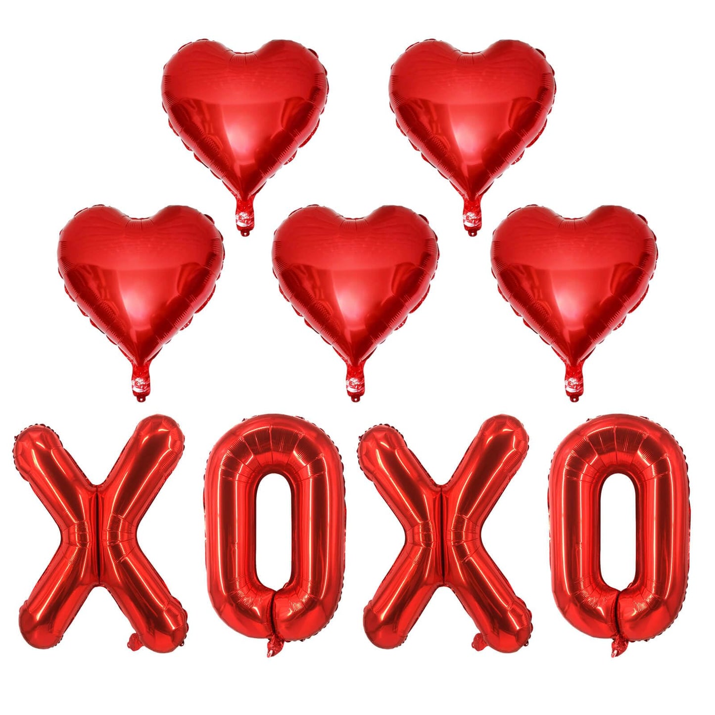 Red Xoxo Ballloons Red Heart Balloons Red Valentins Day Decorations Balloons For Valentines Day Bridal Shower Wedding Party Deco