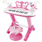 Kids Piano Keyboard Toys, 31-Keys Piano For Toddler Ages 3-5-9, Educational Toys With Microphone, Stool, Portable Multifunction