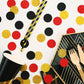 Glitter Confetti Circles Table Decoration and Wedding Party Decoration, 1.2 in Diameter (gold glitter, black, red,300pc)