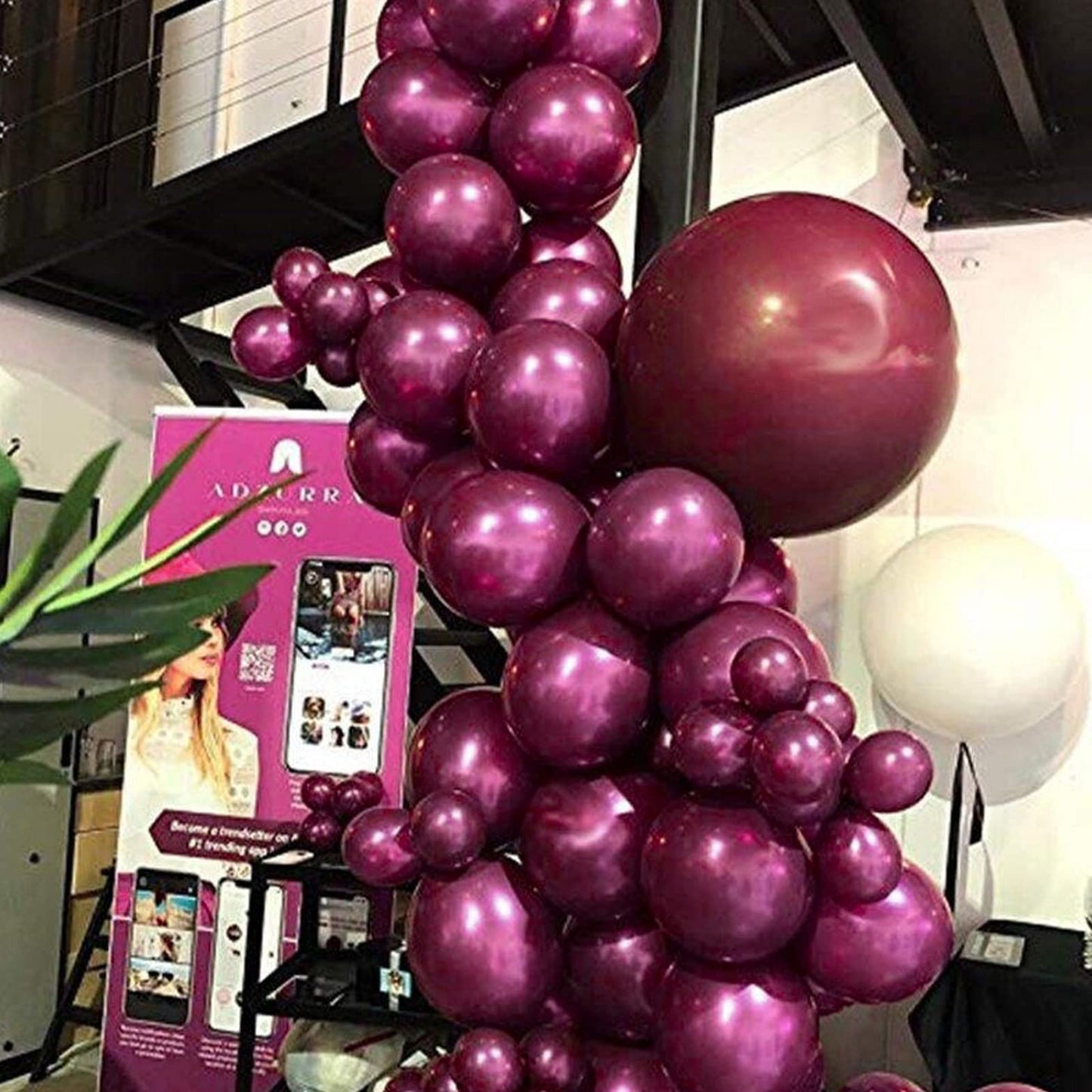 PartyWoo 12 Inch Metallic Magenta Balloons, 50 pcs Rubber Balloons for Party Decorations, Birthday, Baby Shower, Pink-G114