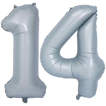 40 In Matte Gray Number Balloons Helium Foil Mylar Balloon Birthday Party Banquet Decoration 14