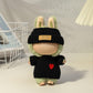 Clothes for LABUUB Doll (NO Doll)  Handcrafted Crochet 3-Piece Set for Doll Accessories  enhanced Outfit - Heart Sweater + Hat + Bag  Cute Clothes for Dress up Unique Style (Black)