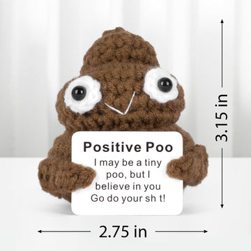 Giftiara Funny Positive Poo, Cute Crochet Potato Partner Toy With Positive Card Cheer Up Funny Gag Gifts For Best Friend Birthday Housewarming Women Teacher Fall