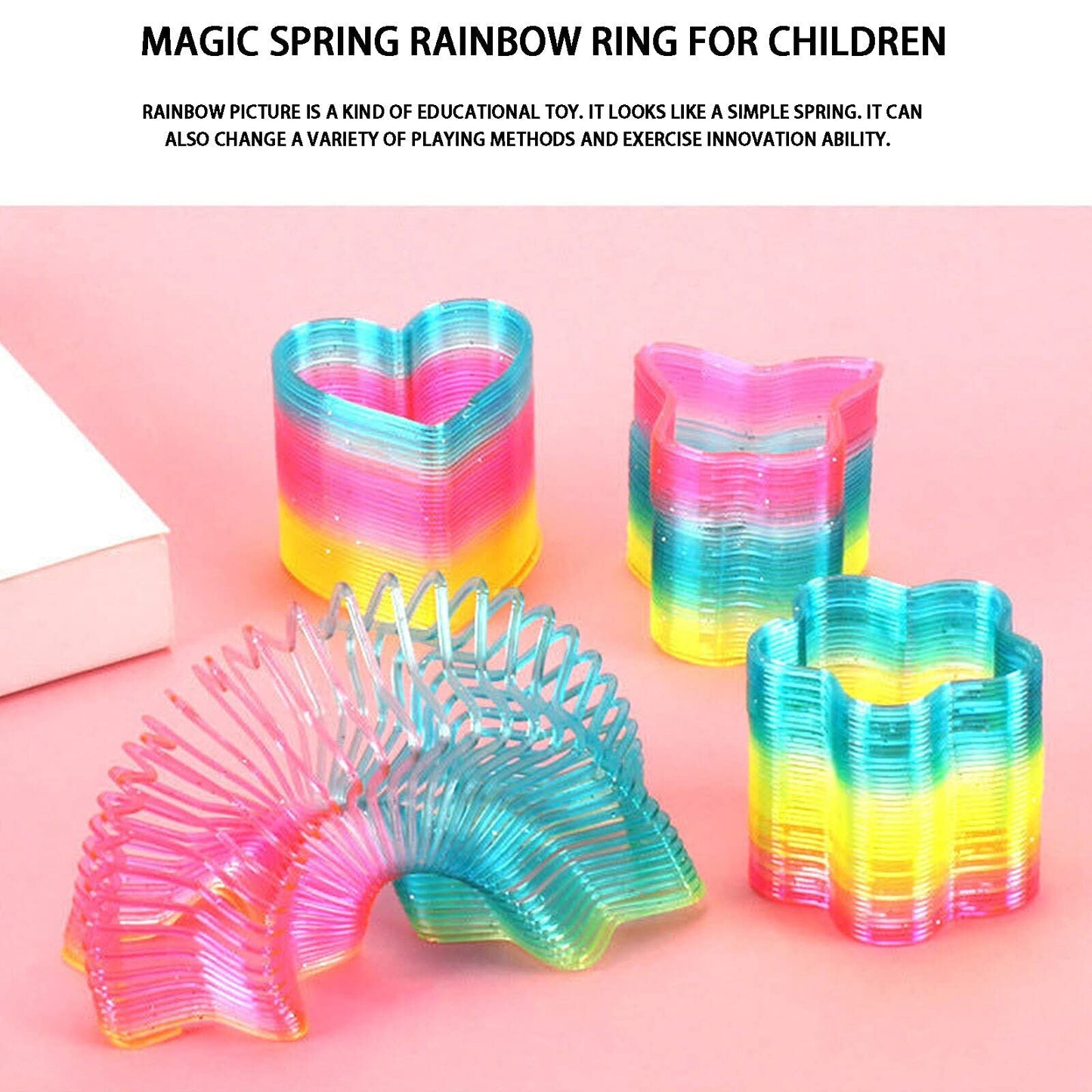 Liberty Imports 24 Pcs Mini Rainbow Magic Springs Multi-Shape Assortment In Bulk For Birthday Party Favors, Prize, Goodie Bag Fillers (2 Inches)