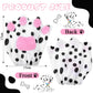 Syhood Puppy Dog Costume Set Kids Dog Ears Headband Bowtie Nose Tail Paw Gloves Puppy Animal Costume For Halloween Carnival World Book Day(Black White,Classic Style)