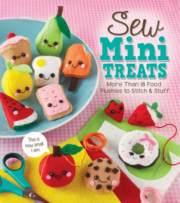 Klutz Sew Mini Treats Plushies Kit - 18+ Food Designs, 8" Length, Model 532035