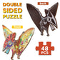 HAS Kids Floor Puzzles - 48 PCS Double-Sided Dinosaur Jigsaw, Irregular Shape, Cardboard, Pterosaur, Ages 4-10, Fun Surprise Gift