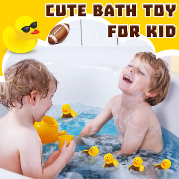 100 Pcs Football Rubber Ducks Floating Bath Toy Football Duck Shower Toy Football Sports Themed Mini Ducks For Bathtub Party Birthday Decoration