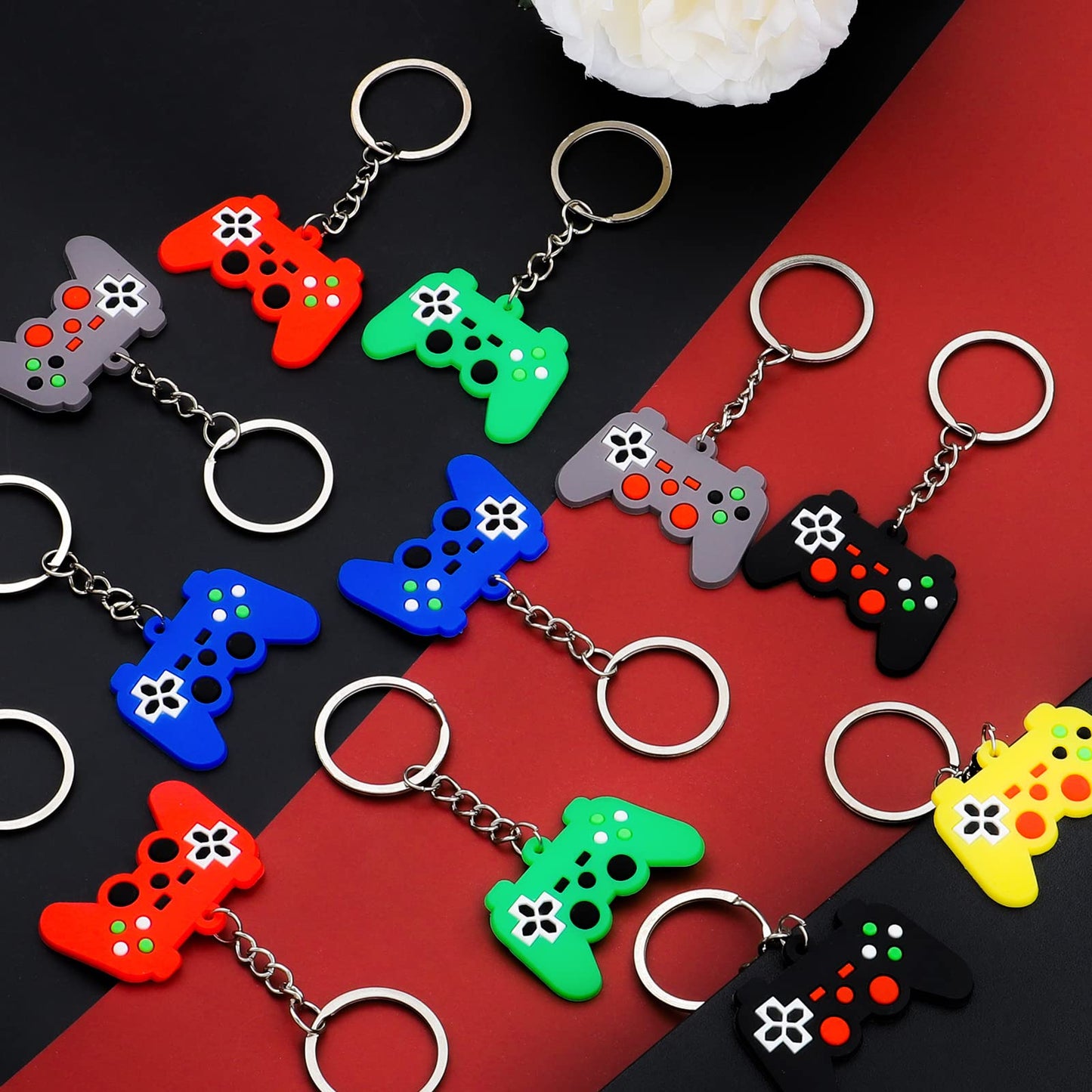 30PCs Video Game Party Favors Keychains Game Controller Keychains for Boys Girls Video Game Birthday Party Goodie Bag Fillers