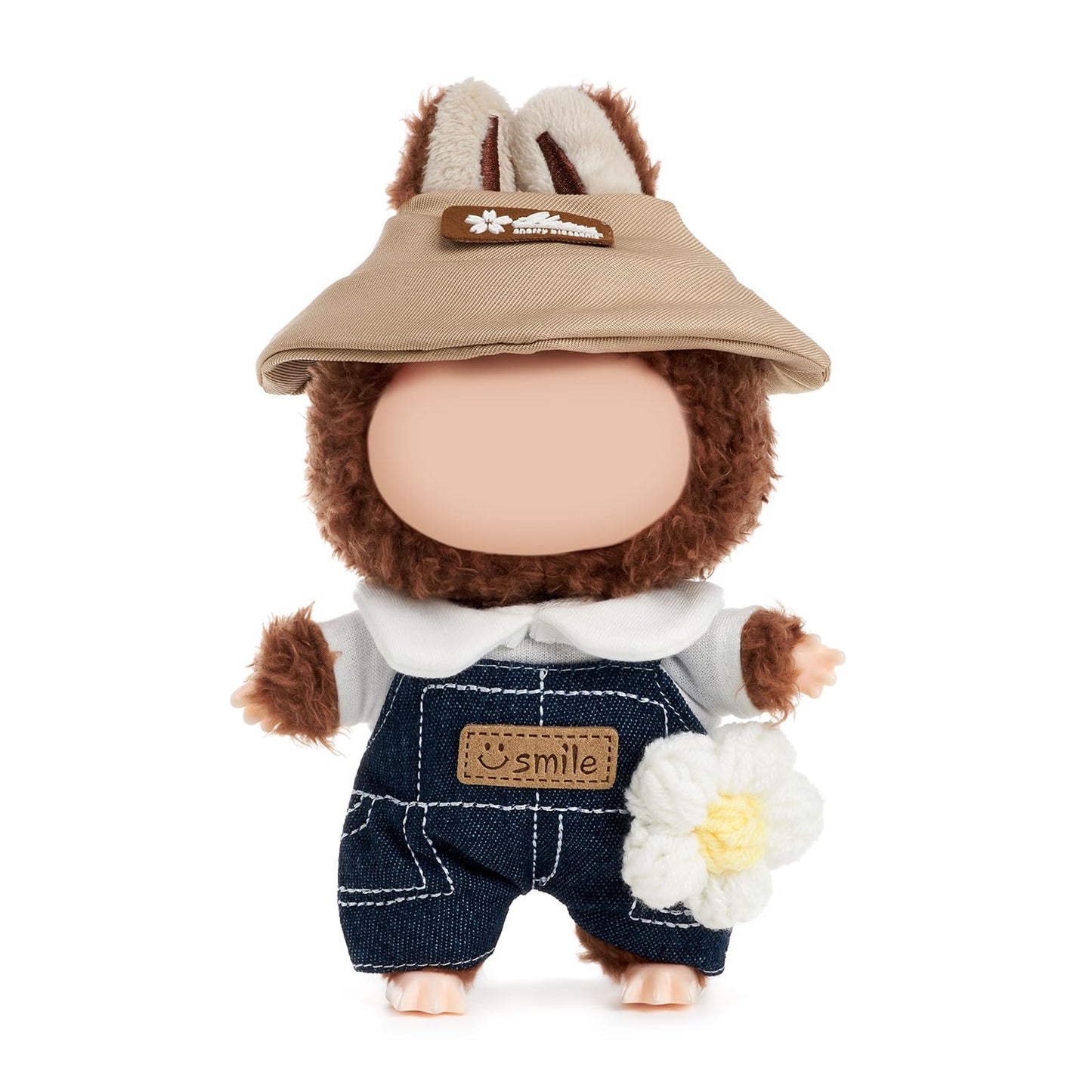 QIUTIMIY Clothes for Doll 17cm Doll Clothes 4-Piece-Set Doll Clothes enhanced Doll Outfit with Accessories-Hat+T-Shirt+Overalls+Corsage(NO Doll Included)