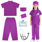 Riorand Doctor Costume For Kids,Toddler Nurse Scrubs With Accessories Christmas Dress Up Cosplay For Boys Girls 3-11 Years