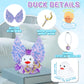 Angle Rubber Duck Car Ornaments with Pink Glitter Wing,Cute Squeaky Duck with Crystal Necklace,Moon-Shaped Magic Wand Ducky Car