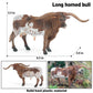 EOIVSH Longhorn Cow Toy Figure, 6 Inches Bull Cow Figurine, Educational Farm Animal Toy for Kids 3 4 5 6 7 8 Year Old, Great for