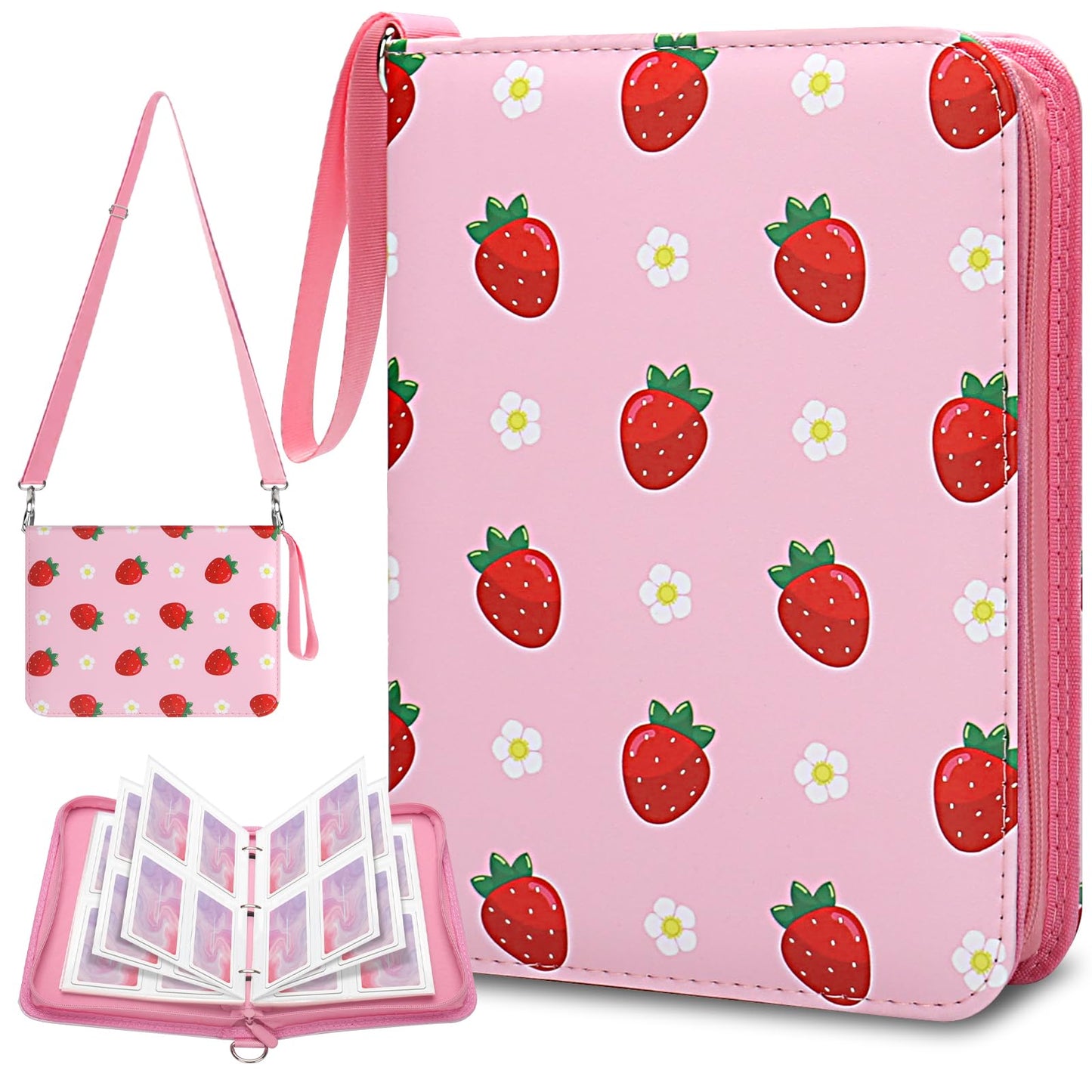 Card Binder 4-Pocket  Othran Card Holder Album 400 Pockets with Shoulder Strap for Boys and Girls Trading Game Sports Cards Organized