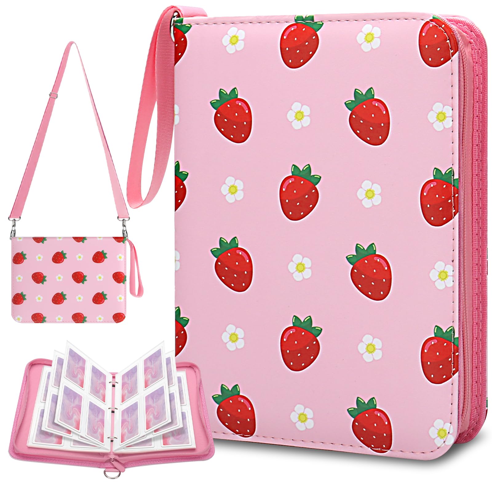 Card Binder 4-Pocket  Othran Card Holder Album 400 Pockets with Shoulder Strap for Boys and Girls Trading Game Sports Cards Organized