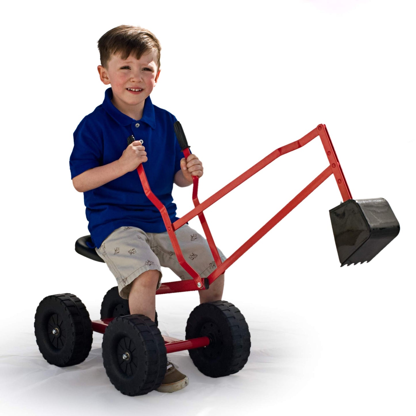 WONKAWOO Monster Wheel Sand Digger 360 Rotation Metal Crane Excavator Backhoe Ride On Toy