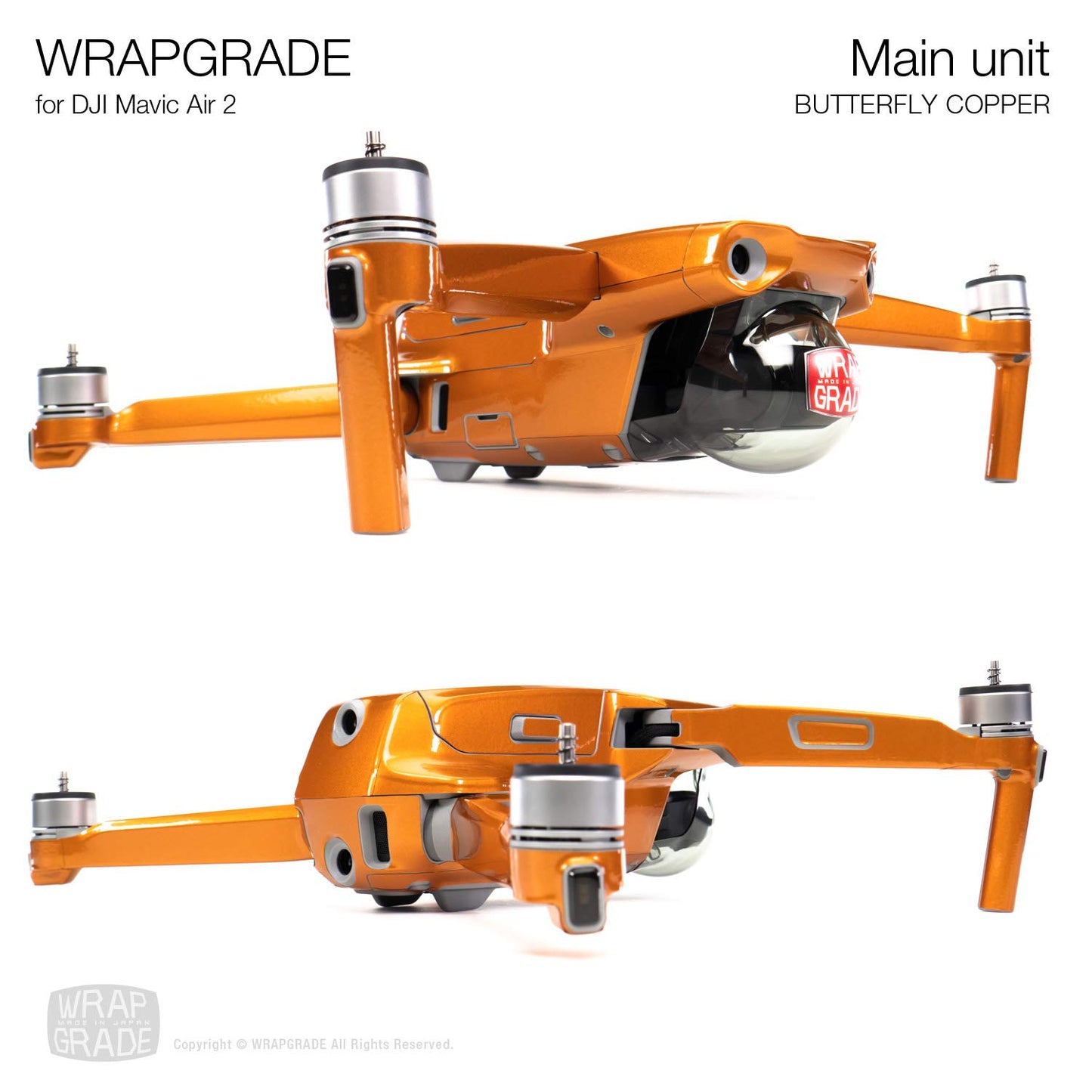 Wrapgrade Main Unit Skin Compatible With Dji Mavic Air 2 (Butterfly Copper)