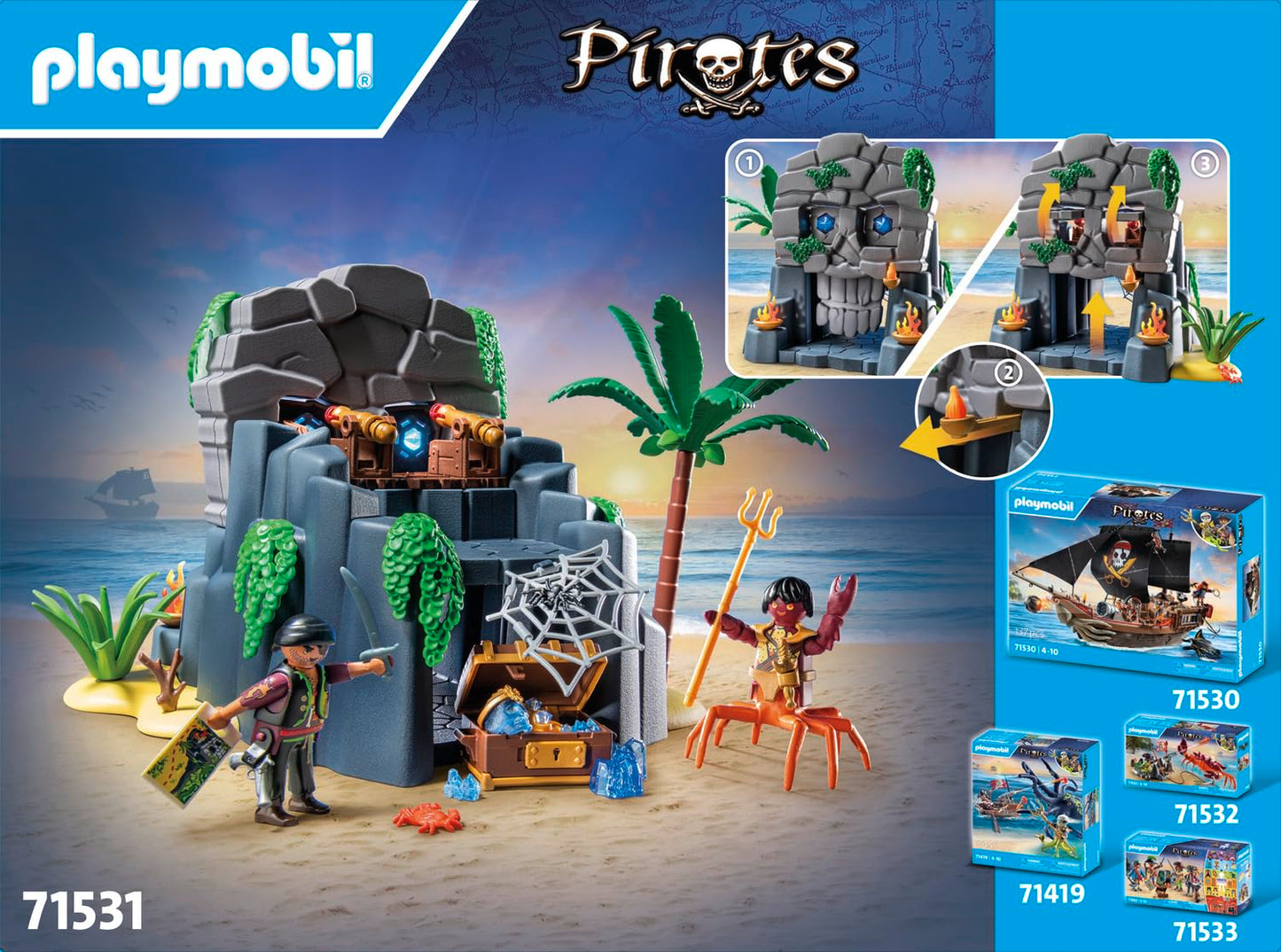 Playmobil Pirates Skull Island Playset, Multicolor, Model 71531, Plastic Construction