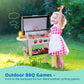 OOOK Wooden Play Barbecue Toy Grill, Kids Grill Playset with Play Food and Grilling Tools, Play Kitchen Accessories for Toddlers