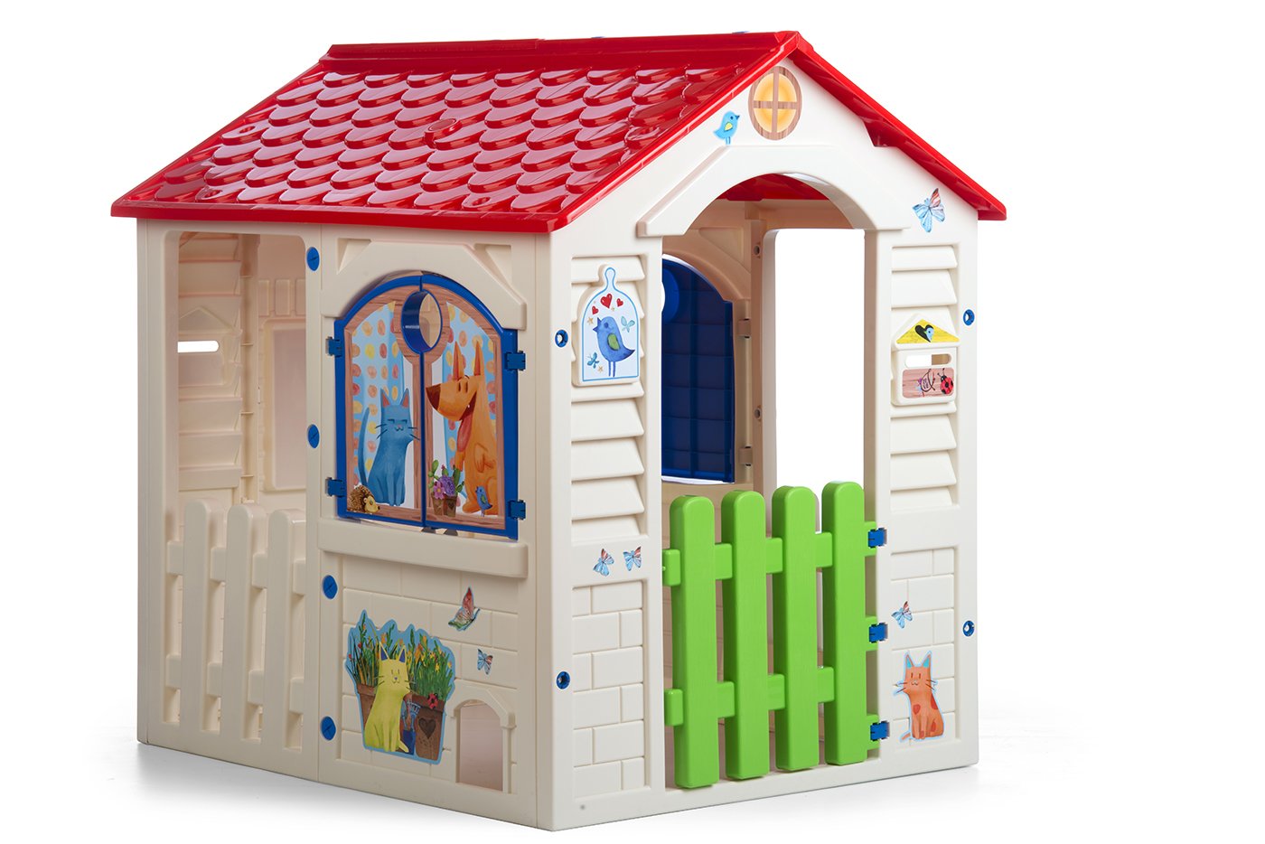 Country Cottage Playhouse - Durable Plastic, Easy To Assemble, Indoor/Outdoor Use, Kids 2+ Years