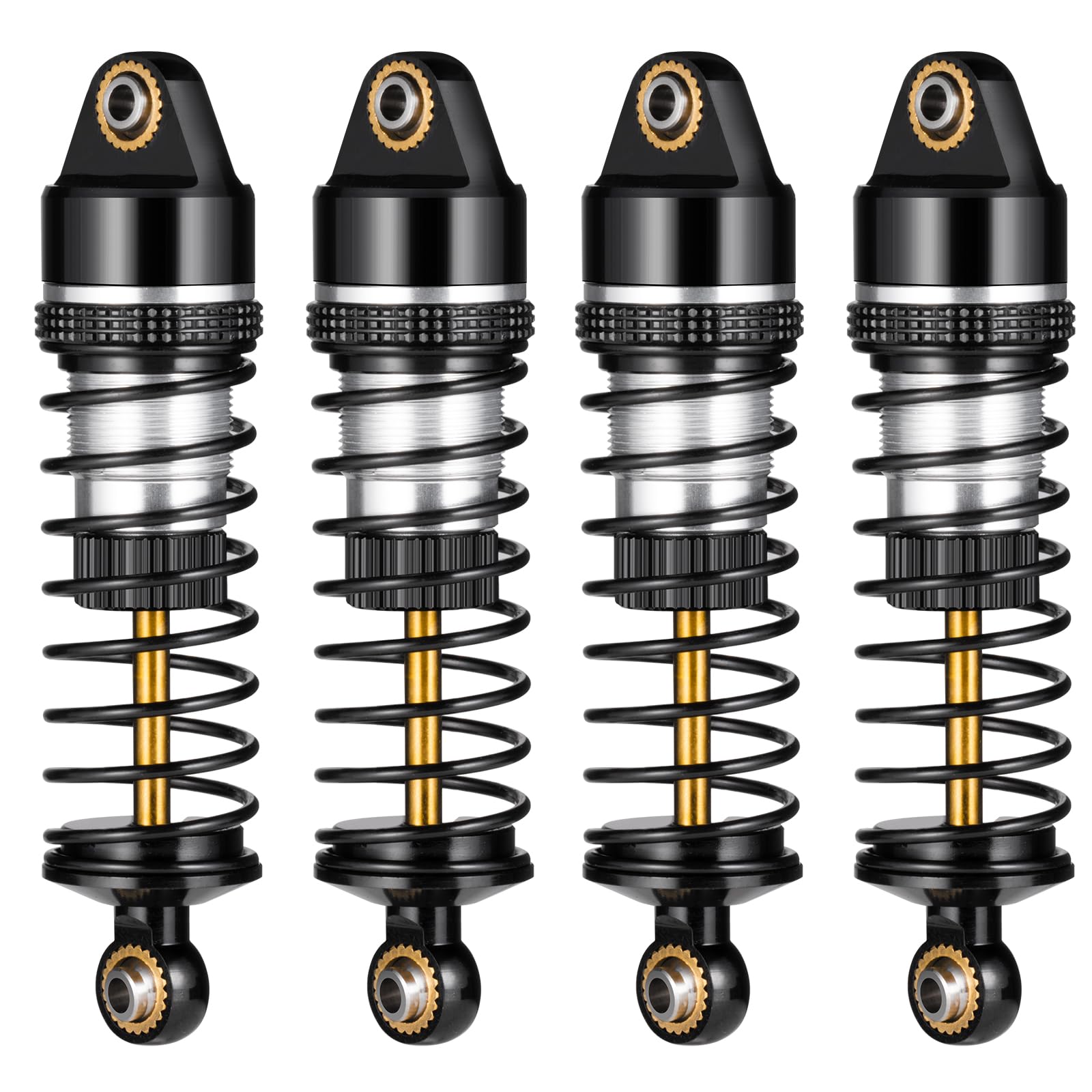 BRKRC Aluminum Front Rear Shocks Absorber RC Damper for Arrma 1/18 Granite Typhon Mojave Grom RC Crawler Upgrade (Black&Silver)