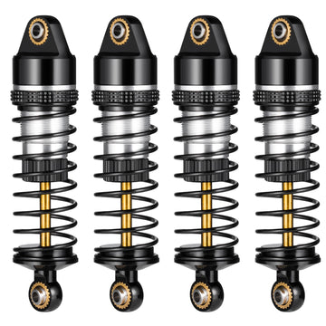 BRKRC Aluminum Front Rear Shocks Absorber RC Damper for Arrma 1/18 Granite Typhon Mojave Grom RC Crawler Upgrade (Black&Silver)
