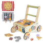 Bautia Baby Push Toys, Wooden Play Kitchen Food Cart, Montessori Acitivty Center Walker Toys For 1 2 Year Old Girl Boys Gifts
