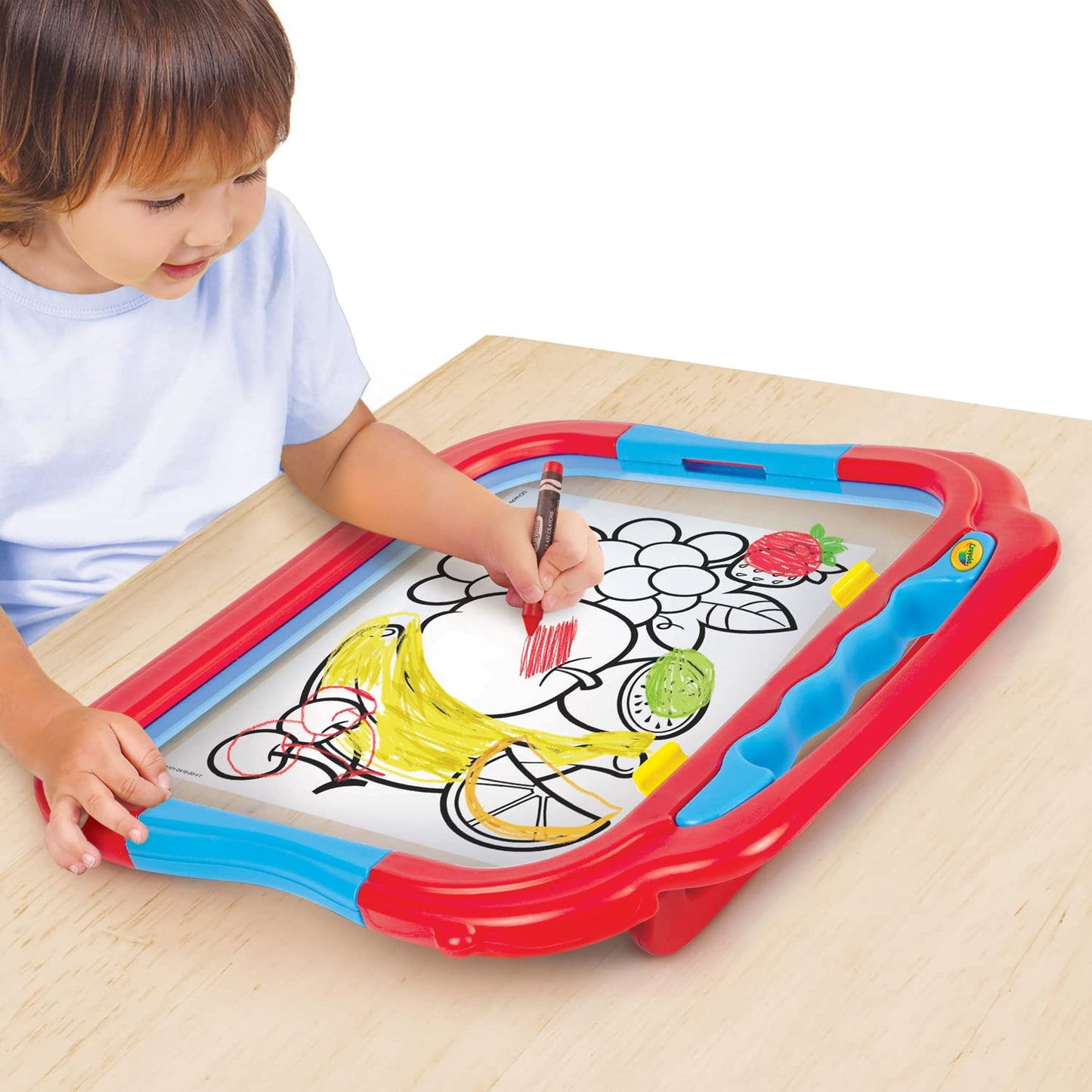 Crayola Transparent Easel Art Station – Weather Resistant, Easy Clean – Includes Paint Supplies – Model 5105-02 – Red, Blue, Yellow